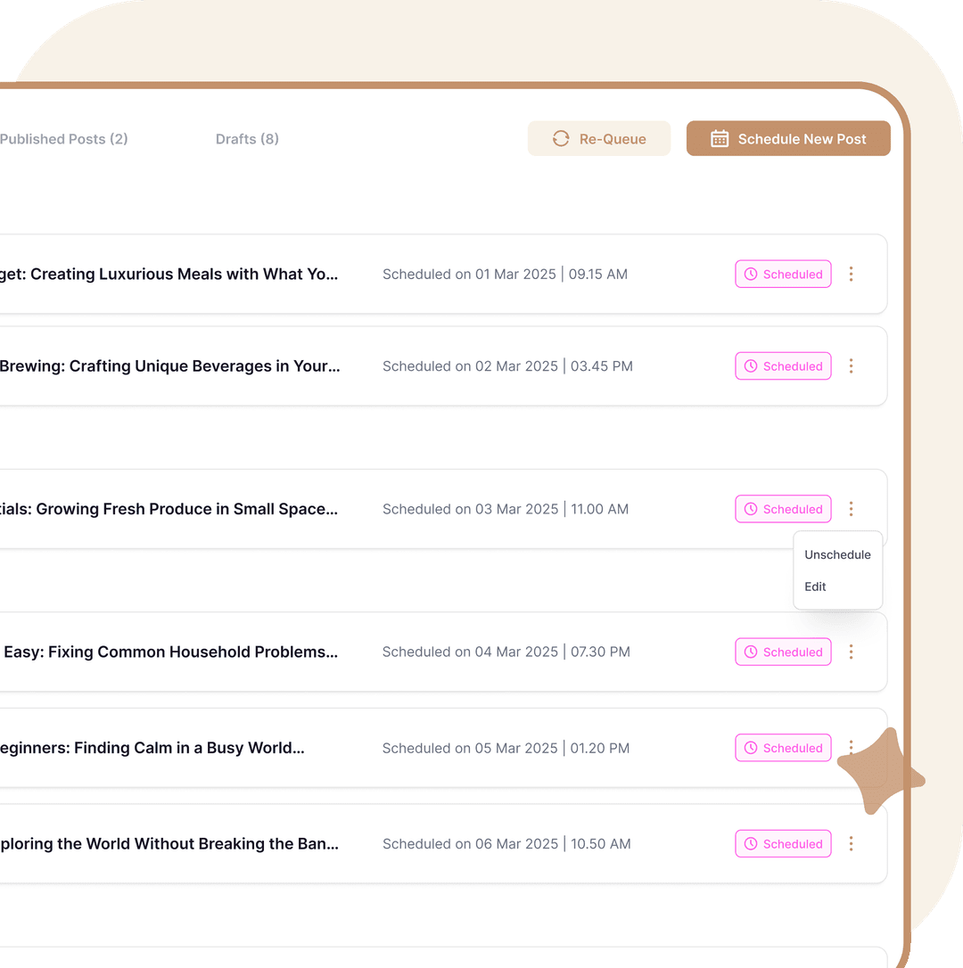 Publish blogposts according to your schedule