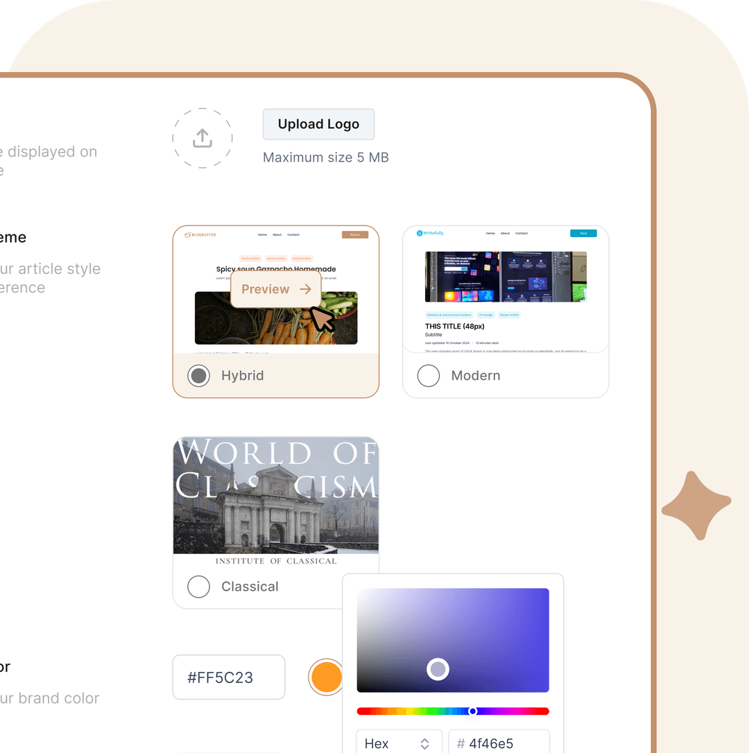 Customize your free blog to your brand