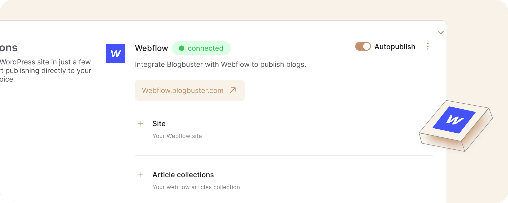 Webflow native integration